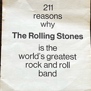 Vintage Rolling Stones paper insert